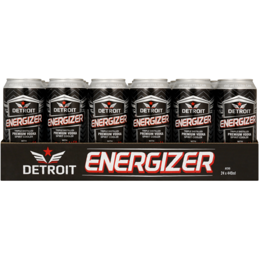 Detroit Energizer Premium Vodka Spirit Cooler Cans 24 x 440ml 