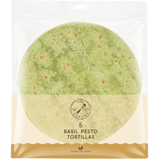 The Bakery Basil Pesto Tortilla Wraps 5 Pack