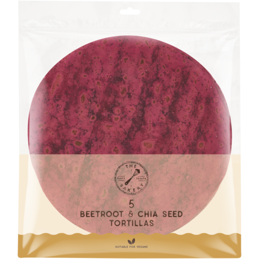 The Bakery Beetroot & Chia Seed Tortilla Wraps 5 Pack
