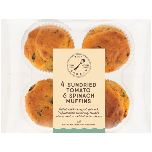 The Bakery Sundried Tomato & Spinach Muffins 4 Pack