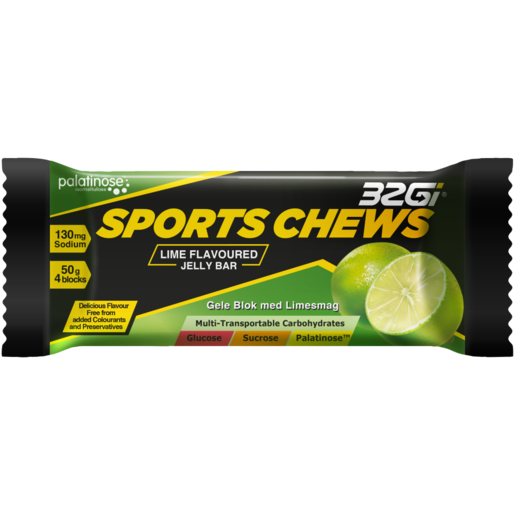 32Gi Sports Chews Lime Flavoured Jelly Bar 50g