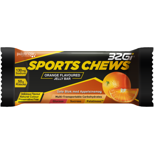 32Gi Sports Chews Orange Flavoured Jelly Bar 50g