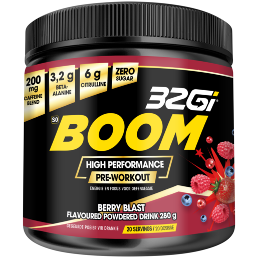32Gi Boom Berry Blast Flavoured Pre-Workout 280g