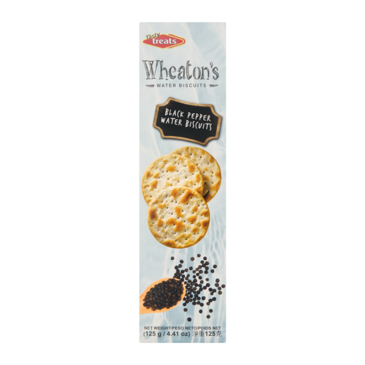 Tasty Treats Wheaton's Black Pepper Water Biscuits 125g