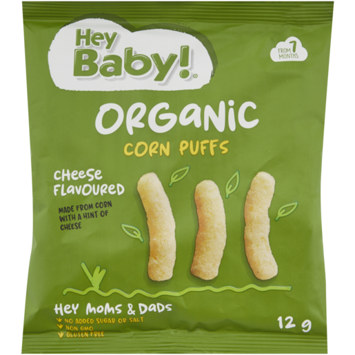 Hey Baby! Cheese Flavoured Organic Corn Puffs 12g