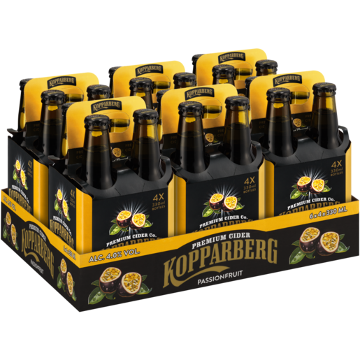 Kopparberg Passionfruit Flavoured Cider Bottles 24 x 330ml