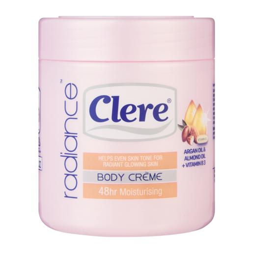 Clere Radiance Argan Oil & Almond Oil Body Crème 400ml