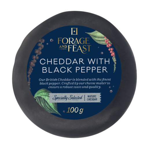 Forage And Feast Cheddar with Black Pepper 100g