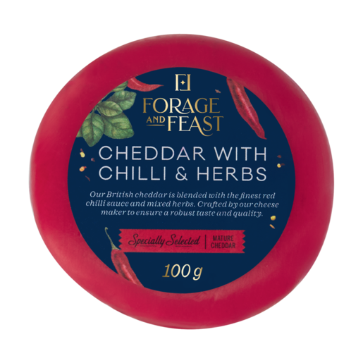 Forage And Feast Cheddar with Chilli & Herbs 100g