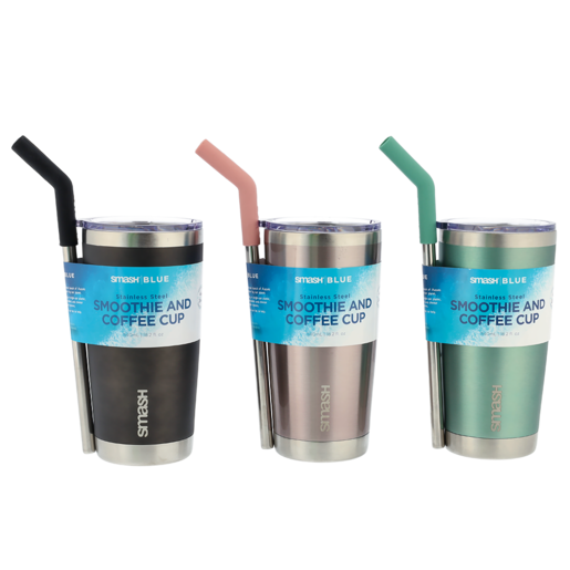 Smash Smoothie Cup With Straw 540ml (Colour May Vary)