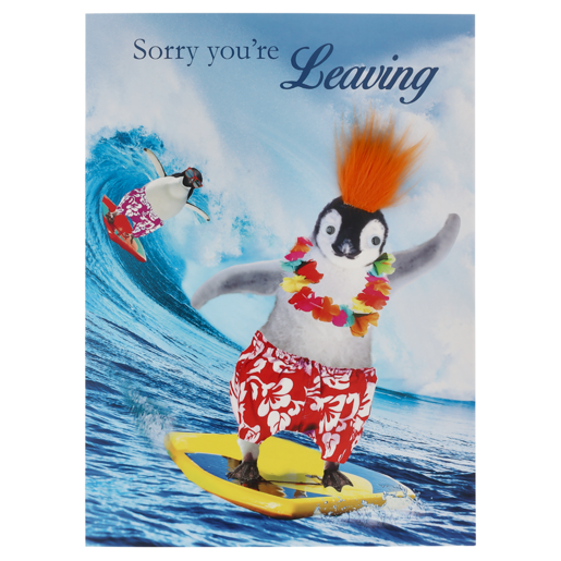 Surfing Penguin Large Birthday Everyday Card