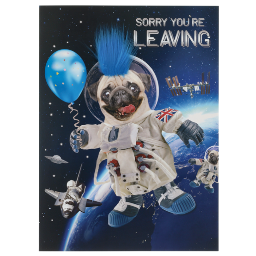 Space Dog Leaving Large Everyday Card