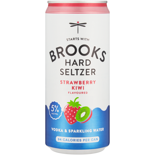 Brooks Strawberry Kiwi Flavoured Hard Seltzer Can 300ml