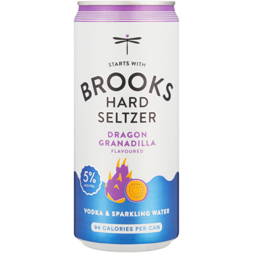 Brooks Dragon Granadilla Flavoured Hard Seltzer Can 300ml