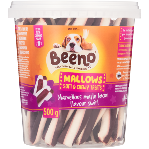BEENO Mallows Maple Bacon Flavour Dog Treats 500g