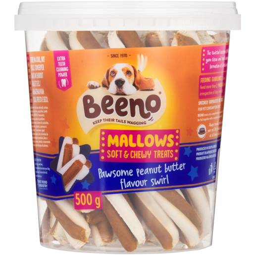 BEENO Mallows Peanut Butter Flavour Dog Treats 500g