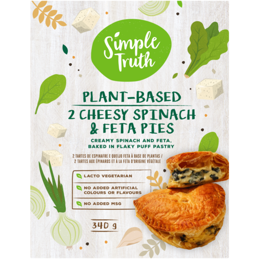 Simple Truth Frozen Plant-Based Cheesy Spinach & Feta Pies 340g