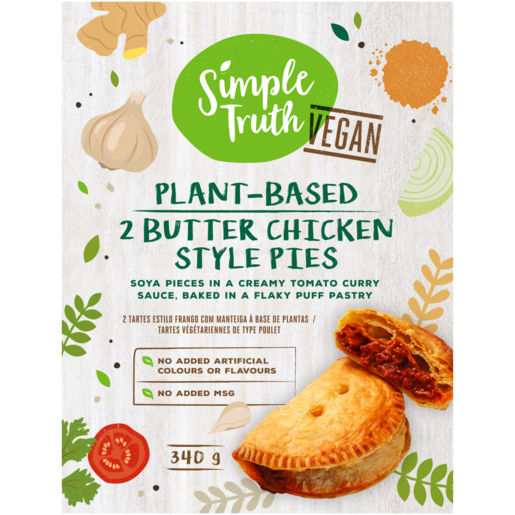 Simple Truth Frozen Plant-Based Butter Chicken Style Pies 340g