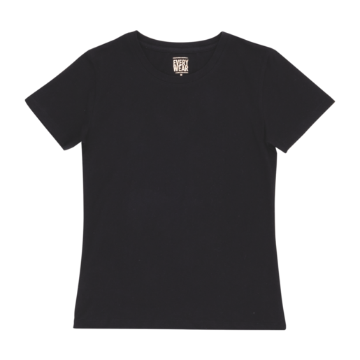 Ladies Black Every Wear Crewneck T-Shirt Size S-XXL