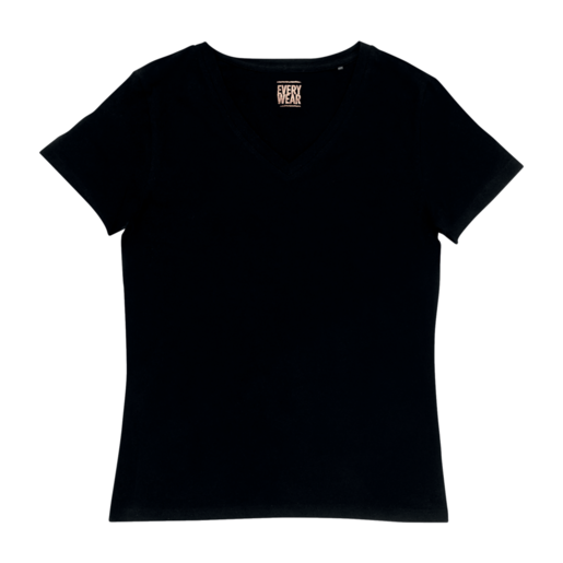 Ladies Black Every Wear V-Neck T-Shirt Size S-XXL