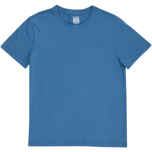 Mens Blue Every Wear Crewneck T-Shirt Size S - XXL