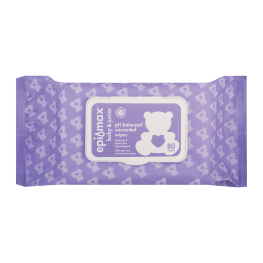 Epi-max Baby & Junior Unscented Wipes 80 Pack