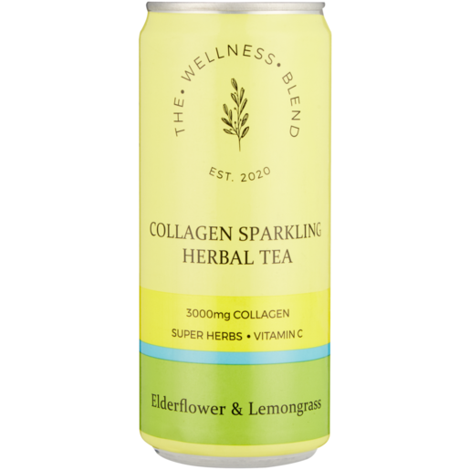 The Wellness Blend Elderflower & Lemongrass Collagen Sparkling Herbal Tea 300ml 