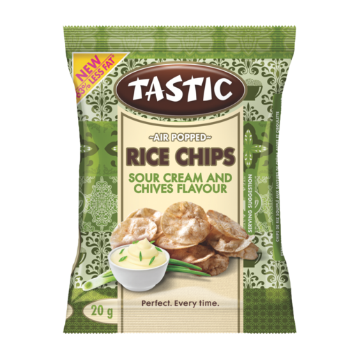 Tastic Sour Cream & Chives Flavour Air Popped Rice Chips 20g