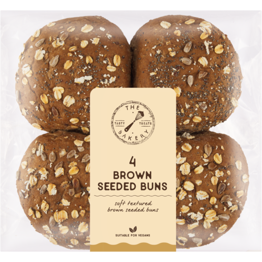 The Bakery Brown Seeded Buns 4 Pack