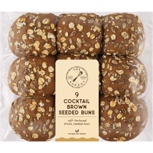 The Bakery Brown Seeded Cocktail Buns 9 Pack