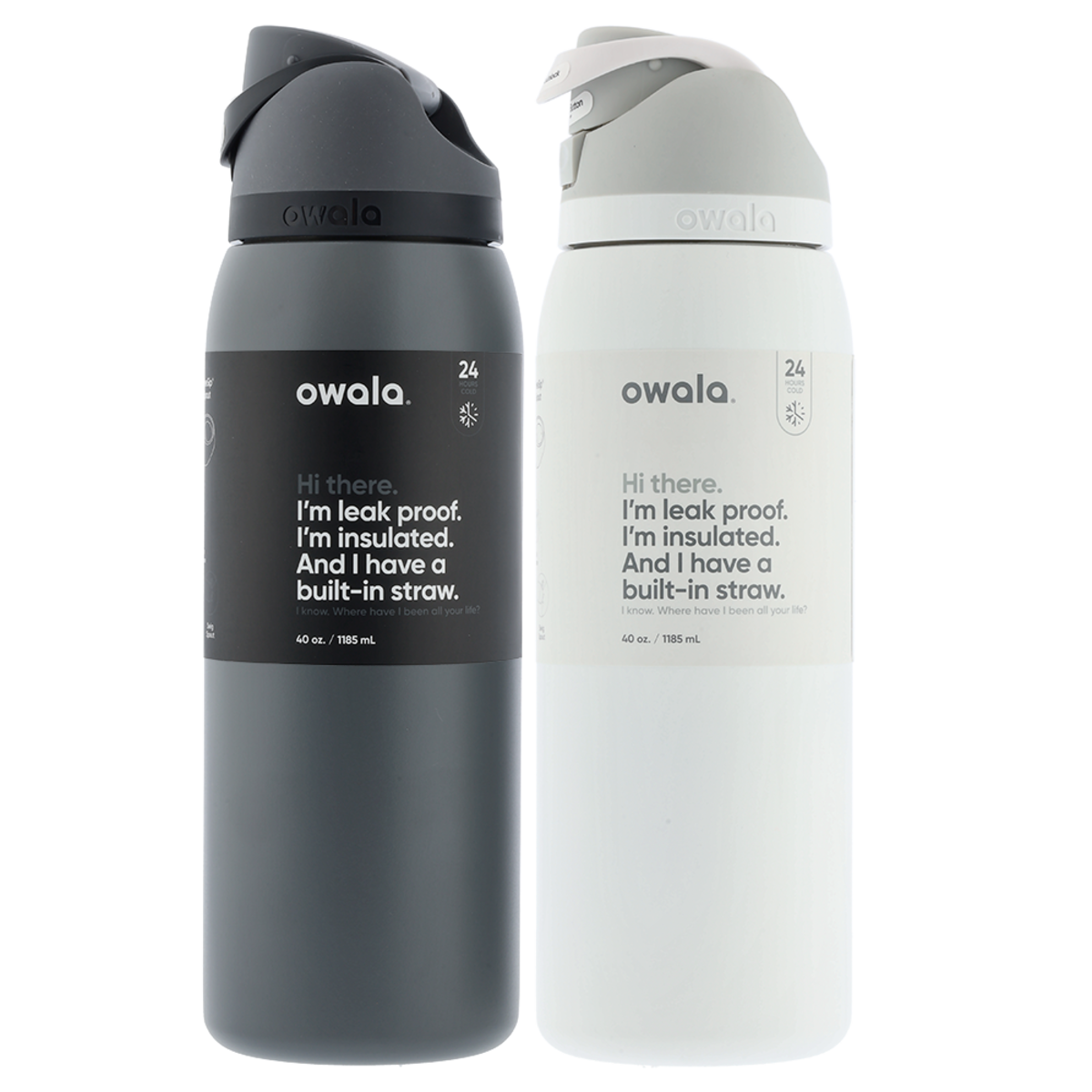 Owala Stainless Steel FreeSip Water Bottle - Grey, 40 oz - Fry's