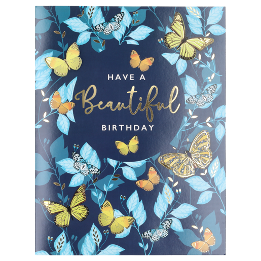 Happy Birthday Blue Butterfly Gigantic Everyday Card