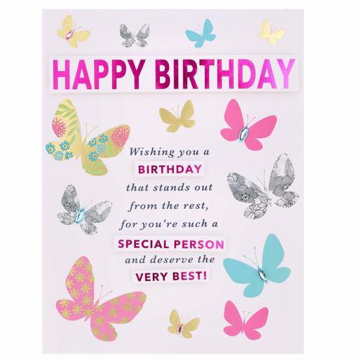Happy Birthday Assorted Butterfly Gigantic Everyday Card