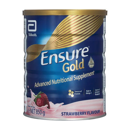 Ensure Gold Advanced Plant-Based Protein Strawberry Flavour Nutritional Supplement 850g