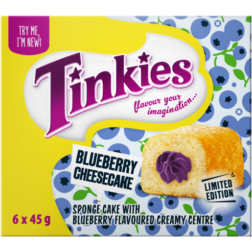 Tinkies Blueberry Cheesecake Flavoured Sponge Cake 6 x 45g