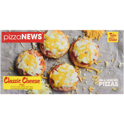 pizzaNEWS Frozen Classic Cheese Mini Pizzas 6 x 55g 