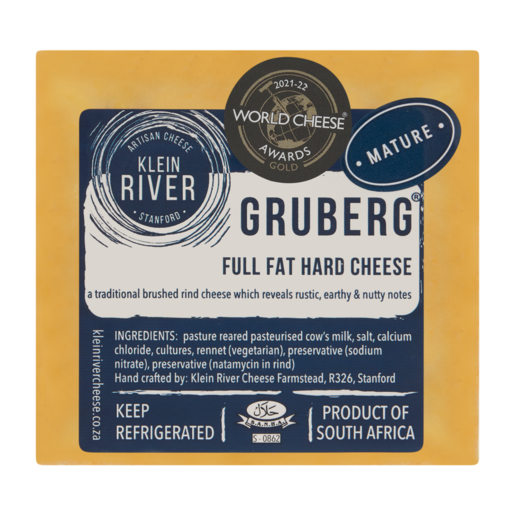 Klein River Gruberg Full Fat Hard Cheese Per Kg