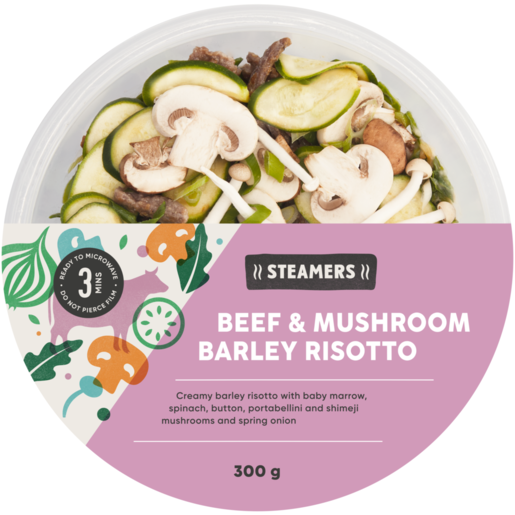 Steamers Beef & Mushroom Barley Risotto 300g