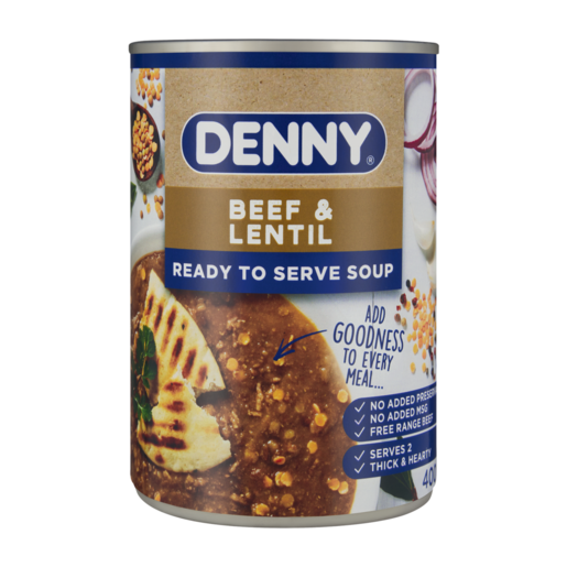 DENNY Beef & Lentil Ready to Serve Soup 400g