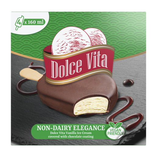 Dolce Vita Elegance Non-Dairy Vanilla Ice Cream 4 x 160ml