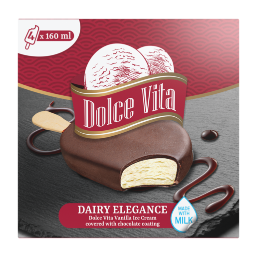 Dolce Vita Elegance Dairy Vanilla Ice Cream 4 x 160ml