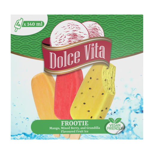 Dolce Vita Frootie Flavoured Fruit Ice 4 x 140ml