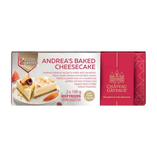Château Gâteaux Frozen Andrea's Baked Cheesecake Slices 2 x 100g