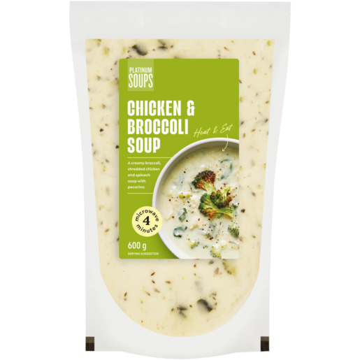 Platinum Soups Chicken, Broccoli & Spinach Soup 600g 