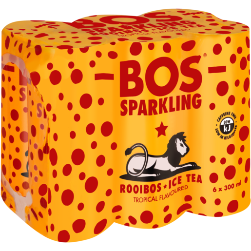 BOS Tropical Flavoured Sparkling Rooibos Ice Tea 6 x 300ml