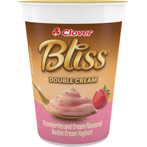 Clover Bliss Strawberry & Cream Double Cream Yoghurt 150g