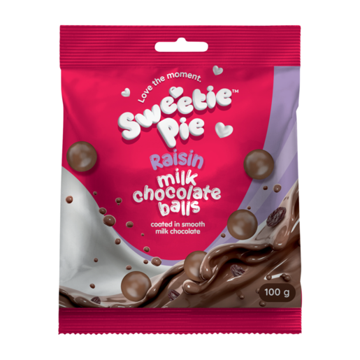 Sweetie Pie Raisin Milk Chocolate Balls 100g