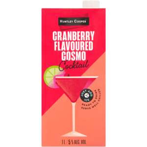 Huntley Cooper Cranberry Flavoured Cosmo Cocktail Carton 1L | Spirit ...
