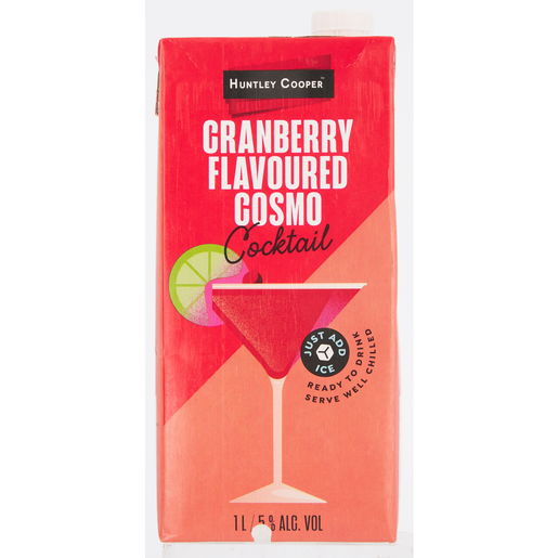 Huntley Cooper Cranberry Flavoured Cosmo Cocktail Carton 1L