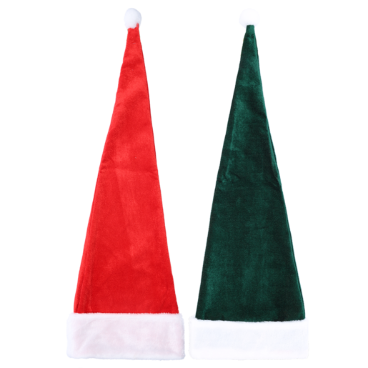 Santa's Choice Thick Border Long Plush Hat (Assorted Item - Supplied At Random)